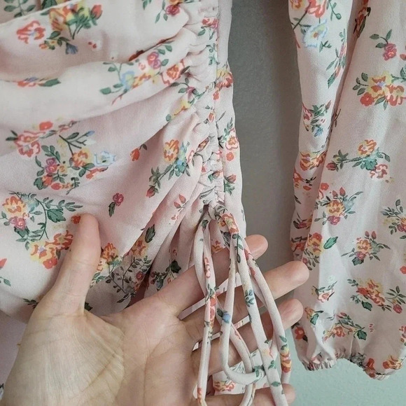 Altr'd State Floral Ruched Waist Side Tie Dress - Picture 6 of 15